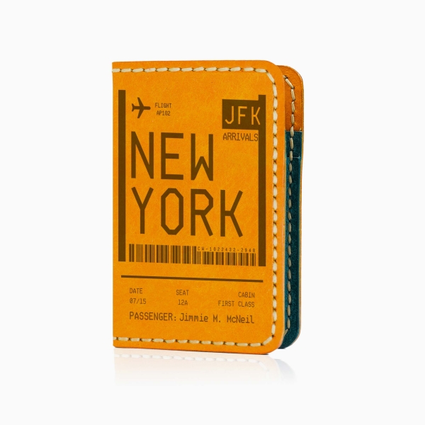 Boarding Pass Wallet - Scratched Yellow Bifold