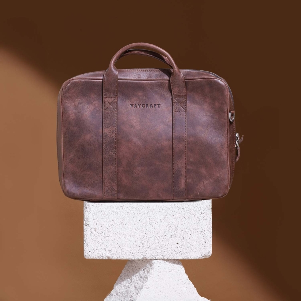 Organizer Laptop Bag - Dark Tobacco