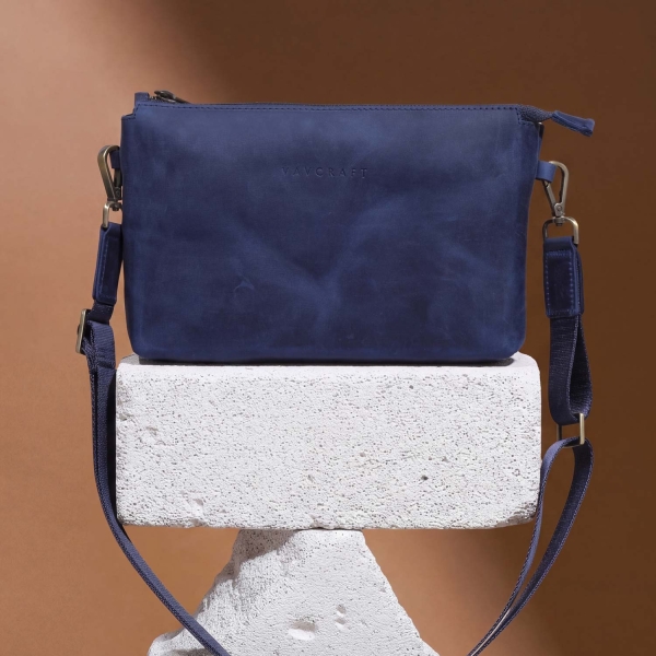 Mistral Navy Crossbody Bag - Large