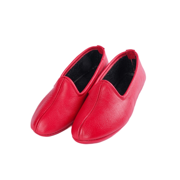 Leather Slipper - Raspberry