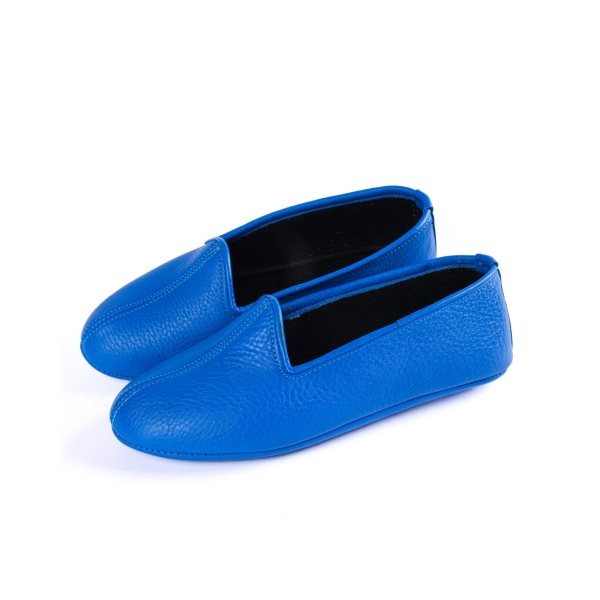 Leather Slipper - Cobalt