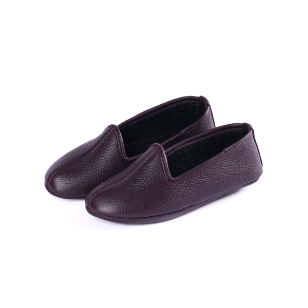 Leather Slipper - Plum
