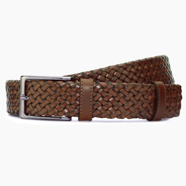 Leather Belt - Espresso Weave