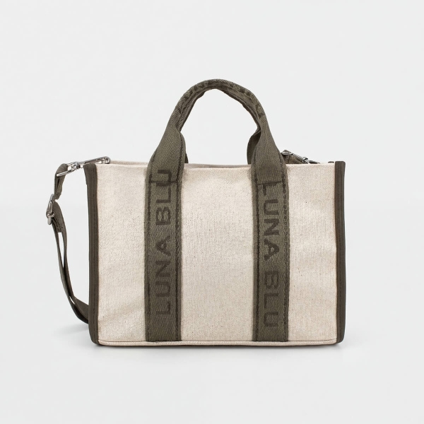 Mono Canvas Shoulder Bag - Khaki
