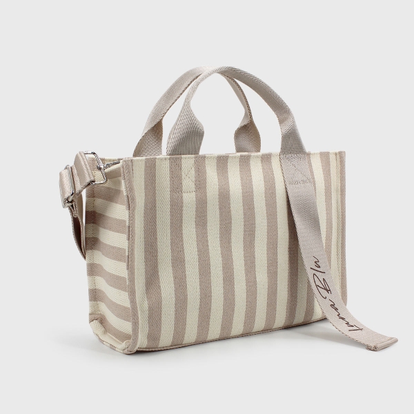 Punto Canvas Crossbody Tote – Mink Line