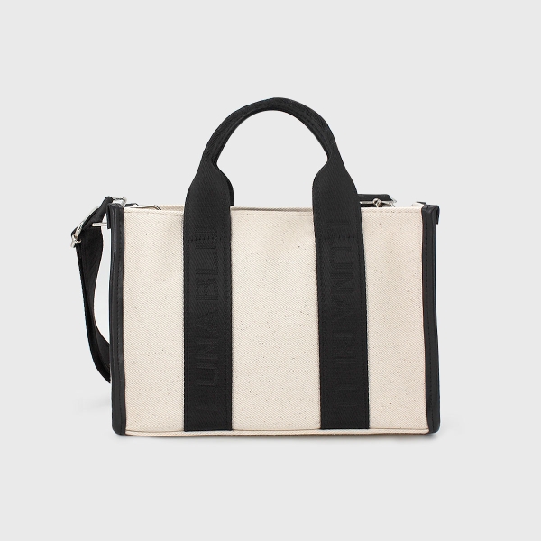 Mono Canvas Shoulder Bag - Cream