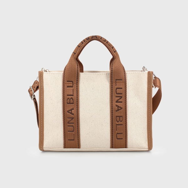 Mono Canvas Shoulder Bag - Tan