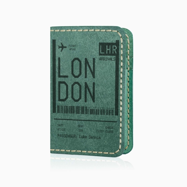 Boarding Pass Wallet - Scratched Green Bifold