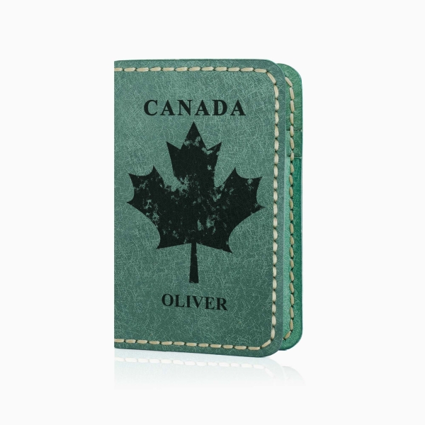 Canada Flag Wallet - Scratched Green Bifold