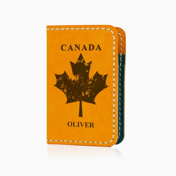 Canada Flag Wallet - Scratched Yellow Bifold