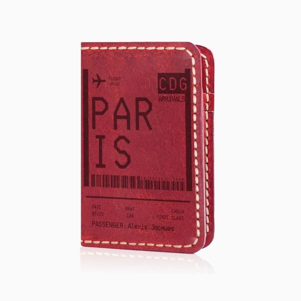 Boarding Pass Wallet - Scratched Red Bifold