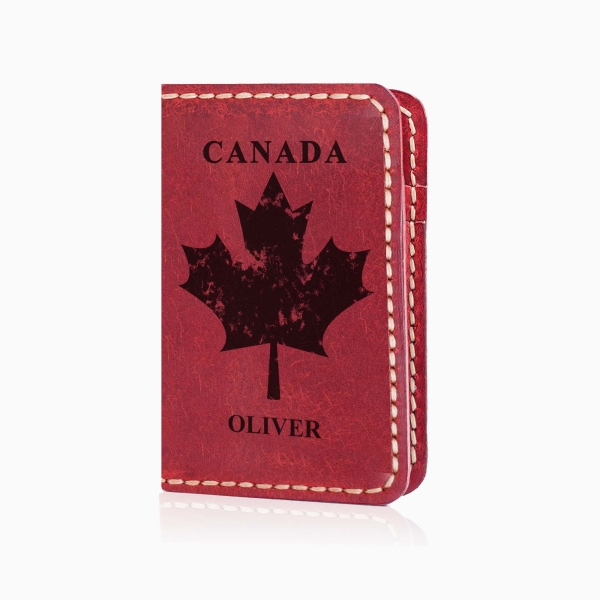 Canada Flag Wallet - Scratched Red Bifold