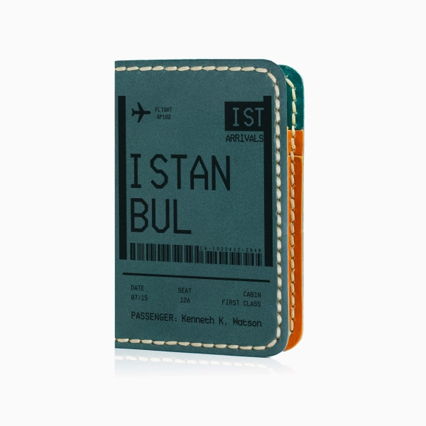 Boarding Pass Wallet - Green Bifold