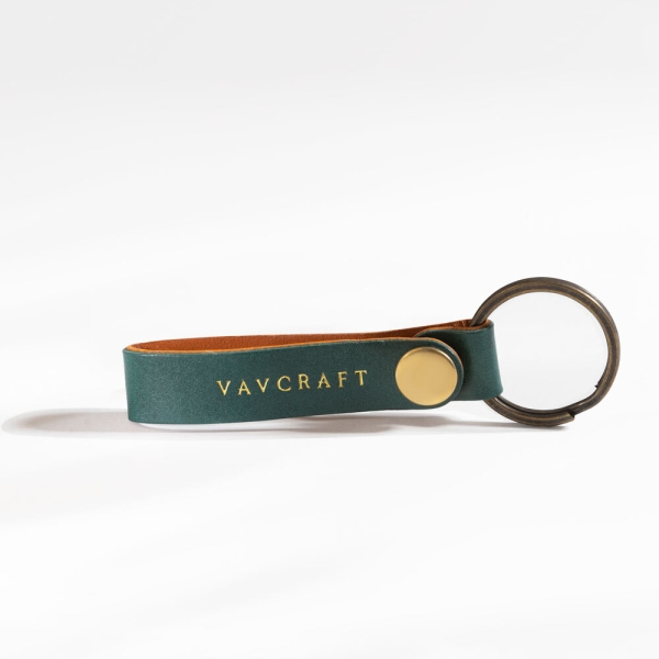 Leather Keychain - Green