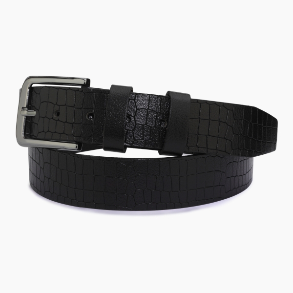 Leather Belt - Exotic Black