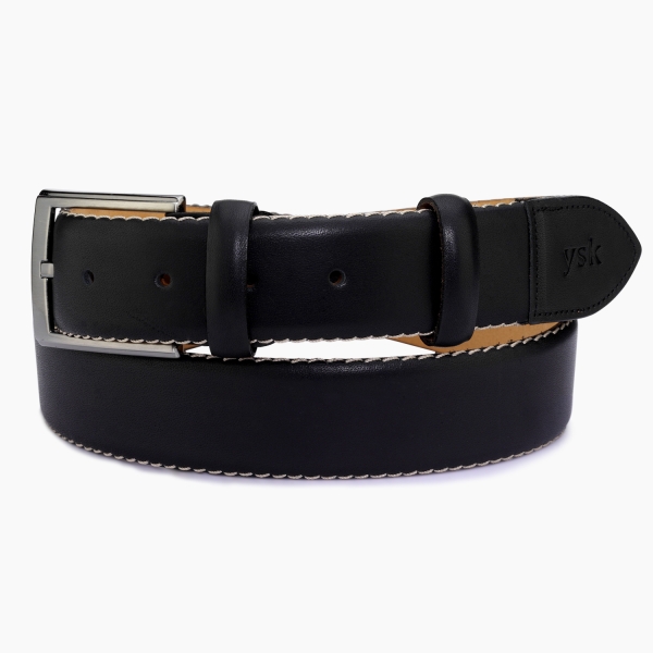 Leather Belt - Contrast Stitch