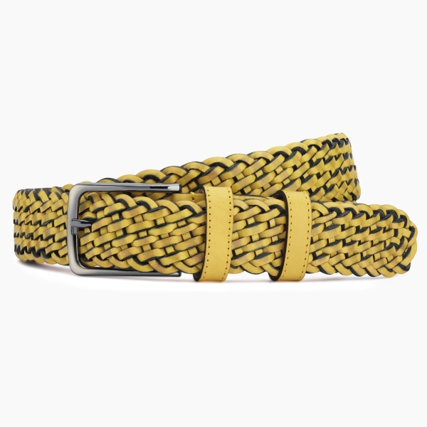 Leather Belt - Sunburst Weave