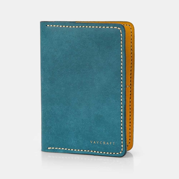 Leather Passport Case - Ocean