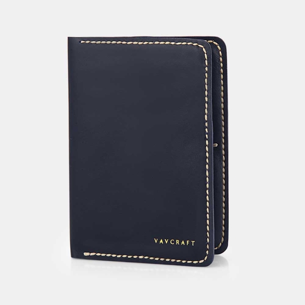 Navy Passport Case - Vegetable Tanned Leather