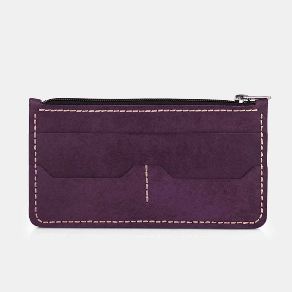 Royal Purple Zip - Functional Leather Wallet