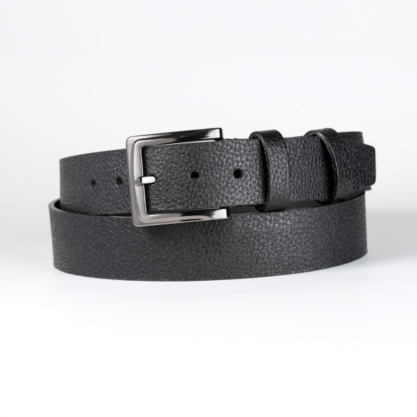 Leather Belt - Black Textured Leather