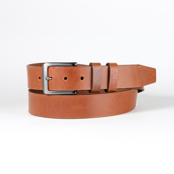 Leather Belt - Cognac Pattern Leather