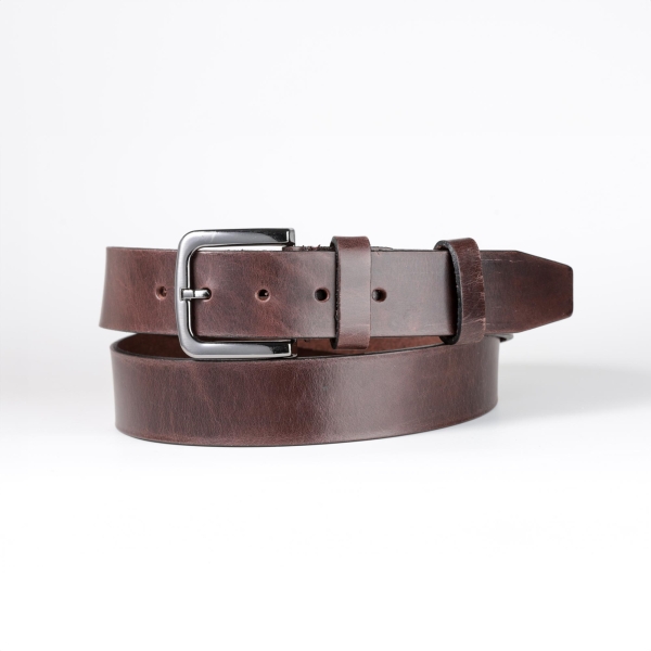 Leather Belt - Polished Dark Brown Leather