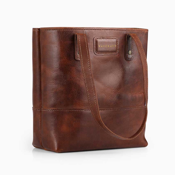 Tobacco - Leather Tote Bag