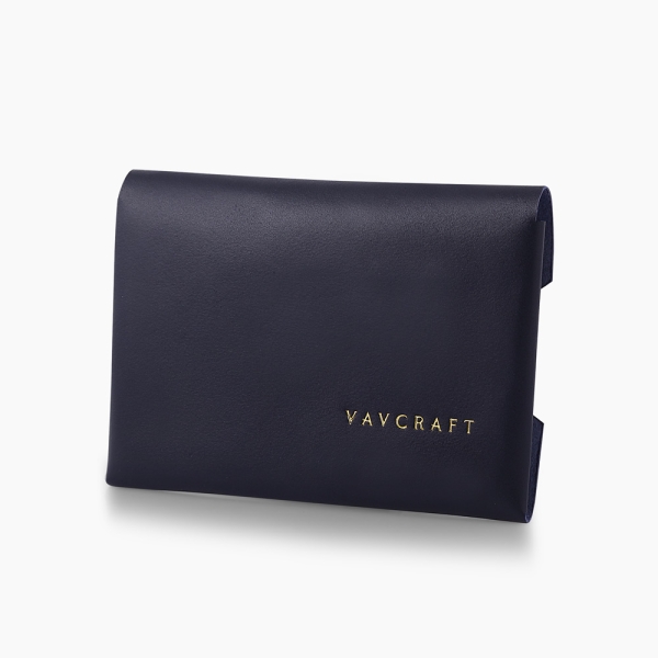 Navy Snap - Leather Wallet