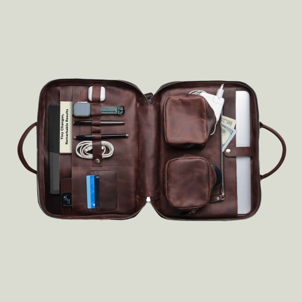 Organizer Laptop Bag - Dark Tobacco