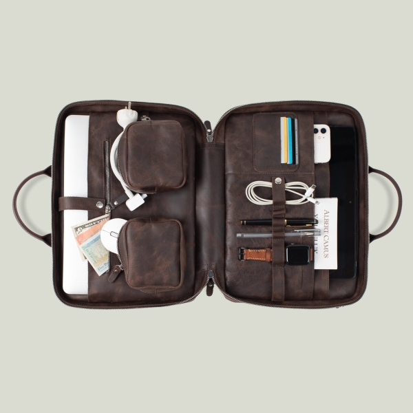 Organizer Laptop Bag - Dark Tobacco