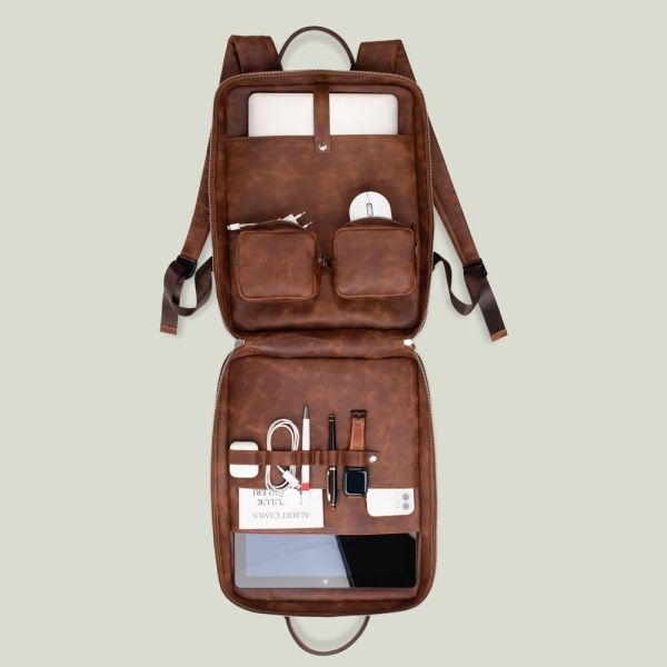 Laptop Organizer Backpack - Tobacco