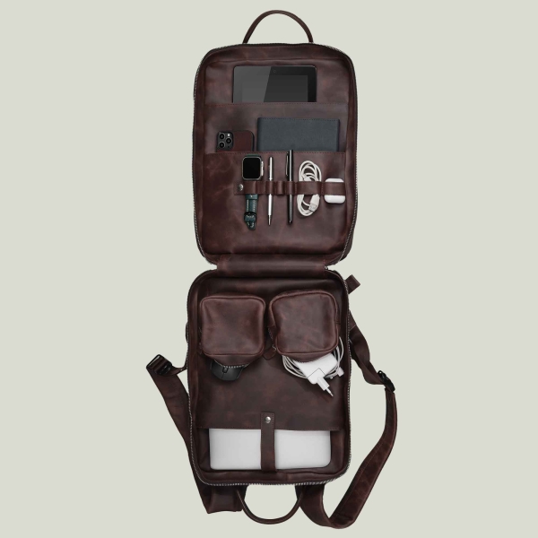 Laptop Organizer Backpack - Dark Tobacco