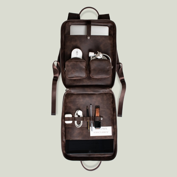 Laptop Organizer Backpack - Dark Tobacco